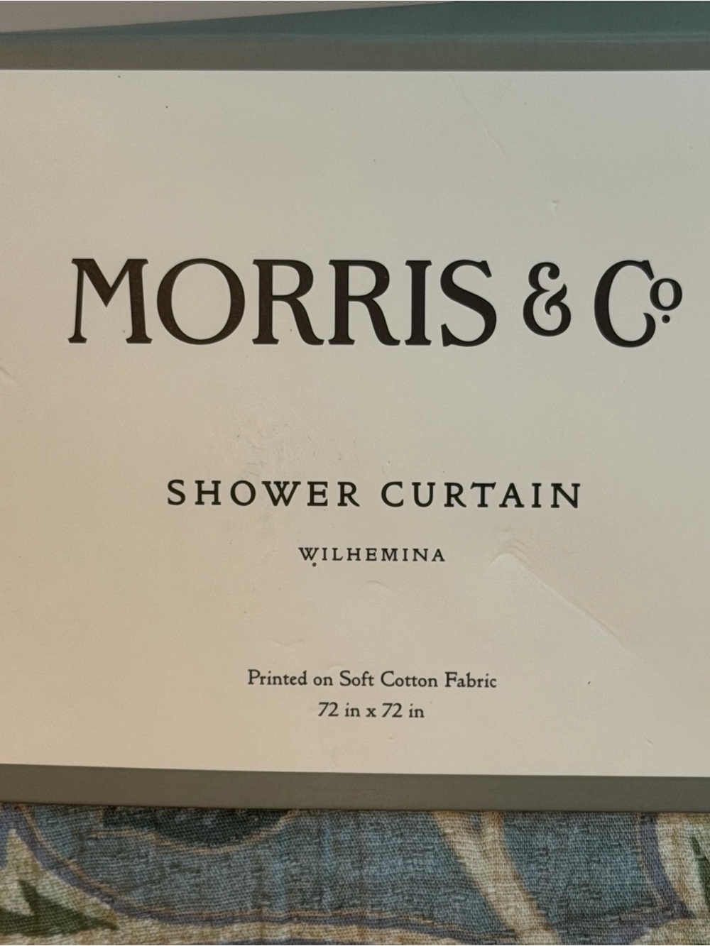 Morris & Co. NWT Beautiful Wilhelmina Floral Shower Curtain Teal & Red 72” x 72” - Picture 4 of 7